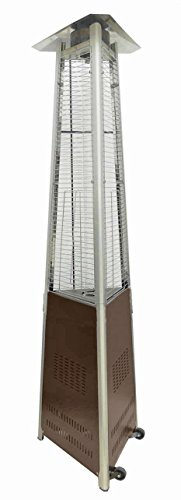 Hiland HLDS01-CGTHG Quartz Glass Tube Commercial Grade Patio Heaterw/Wheels, 40,000 BTU, Variable Control, Pyramid, Black