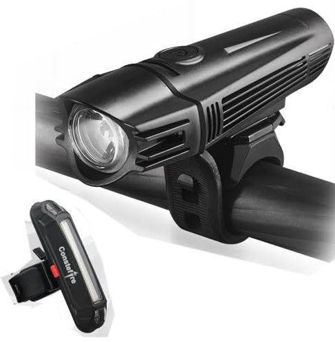 USB-uppladdningsbart cykelljus fram och bak, LED-cykelljus fram 2 200 mah, vattentät och ljus 5 lägen cykel bakljus ... enkel klämfäste för MTB, natt, camping