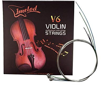 Imelod Violinsaiten Universal 2 Set (G-D-A-E) Violine Fiddle String Saiten Stahlkern Nickel-Silber umwickelt mit vernickeltem Kugelende für Violinen