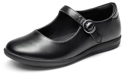DREAM PAIRS Girl's Ballet Flats Mary Jane Strap Flat Shoes Princess Ballerina,Size 28,Svart,KFL217