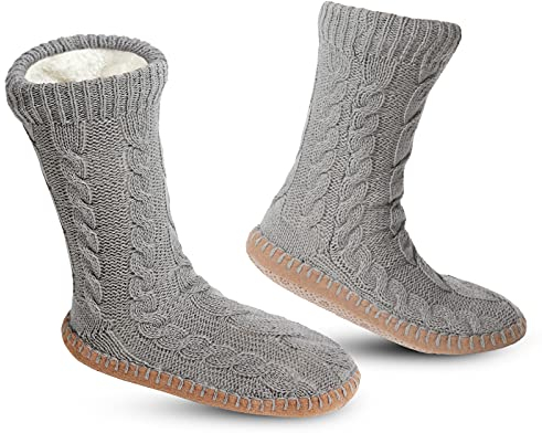 Chausson Chaussette Femme & Homme, Hiver Antidérapantes Chausson Chaussette, Chaussette Pantoufle Cosy et Chaleureuse, Chaussettes de ménage chaudes, Chaussette Chaude En Pilou, Chaussettes de Noël
