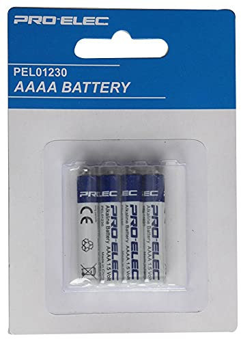 PRO ELEC PEL01230 Alkaline AAAA 1.5V Battery, 4 Pack