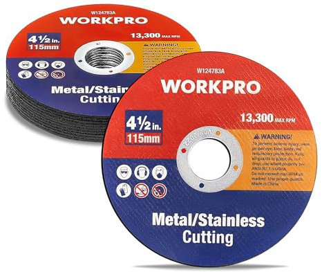 WORKPRO 10-Pack Cut Off Wheels, 115mm Metal and Stainless Steel Cutting Wheels, 1.2mm Ultra Thin Metal Cutting Discs for Angle Grinder