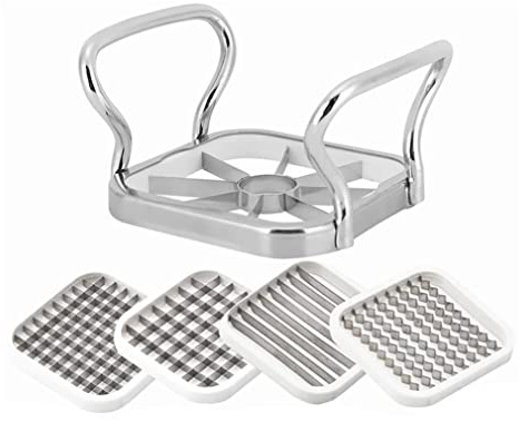 Potato Chippers, 5 in 1 Veggie Chopper Stainless Steel Potatoes Cutter Vegetable Chipper Chopper Fruit Slicer Kitchen Gadgets