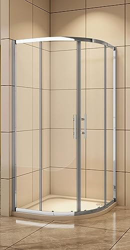 Aica Sanitär 80x80/90x90/100x100cm Duschkabine Runddusche Viertelkreis Duschabtrennung Dusche (100x100cm,QIJZ)