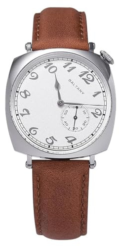 Baltany 1921 Sub-Second Homage Orologio Seagull ST1701 in acciaio inox color salmone cassa quadrata da uomo orologio da polso, V 1, classico