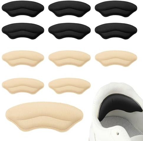 6 Paar Kleber Fersenpolster,Antirutsch Fersenschutz,Fersenpolster Schuhe,Fersenschutz Für Schuhe,Fersenpolster Schuheinlagen,Schuheinlagen Für Lose Schuhe,Fersenkissen Für Damen & Herren,Schwarz,Beige