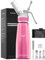 SimCoker Sahnespender 500ml,Aluminium Schlagsahnebereiter,Sahnesiphon Ersatzteile 3 Edelstahl Spritztüllen 1 Reinigungbürste,Deutsche Anweisungen,Rosa