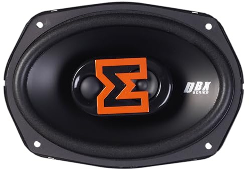 EDGE EDBX69 6X9” inch (15X22cm) 3 way Coaxial speaker - 150/300 W, Black and Orange. Includes Grilles, Sold in Pairs