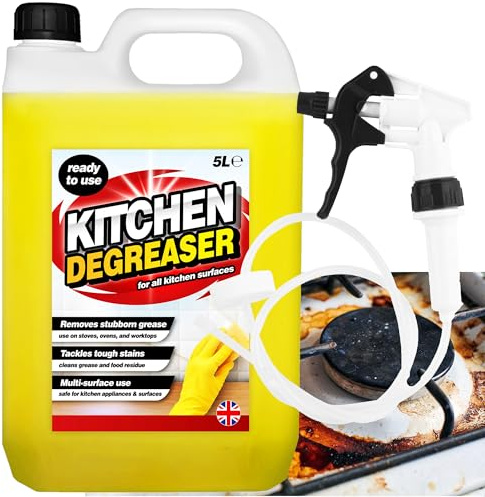 5L Heavy Duty Kitchen Degreaser Strong Grease Removal For All Kitchen Surfaces With Convenient Long Hose Trigger (1)