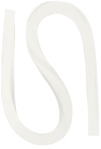 PATIKIL 120 st quillingremsor, papper, 5,2 mm, 54 cm (3/16 tum), origami-papper, stoppningsremsa för konst, gör-det-själv, hantverk, jul, krämvit