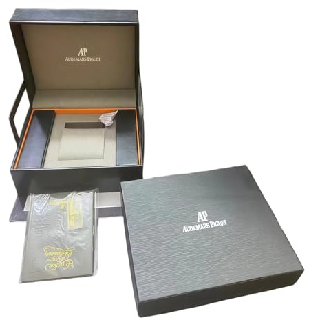 ROUREOX Modern Matt Svart Klocklåda Fällbar Frontöppning Design Grå Mikrofiber Foder Förvaring Fodral Kompakt Organisatör för Audemars Piguet