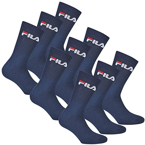Fila 6 Paia Calzini, Spugna Calzini da tennis con logo colorato, Unisex (2x PACCO DA 3) - marino, 39-42 (6-8 UK)