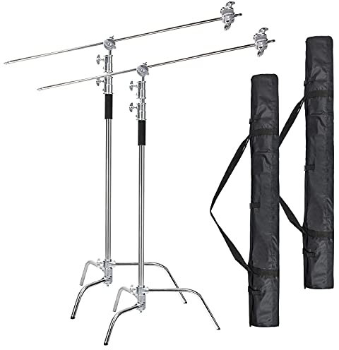 EACHSHOT C Stand 2 Packs mit Taschen Metall Max 8,5ft/260cm 2 Stück Grip Head für Godox AD400 Pro AD600 Pro AD600BM Aputure 120D 300D II für Fotografie Studio Video
