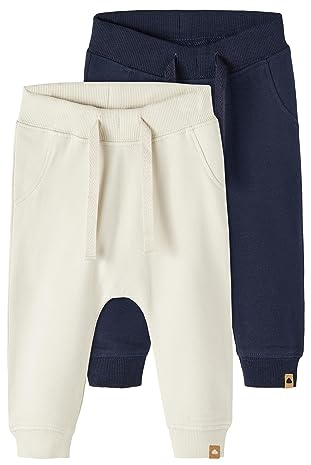 NAME IT Unisex Baby Nbntakki 2p Pant Noos Sweathose, Dark Sapphire, 74 EU