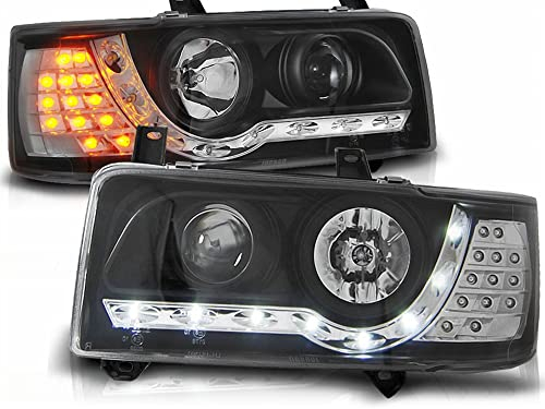 Tuning-Tec Led Scheinwerfer für VW T4 Bus 1990-2003 schwarz kurzer Vorderwagen