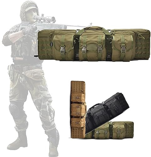 DFANCE Mochila de Armas,Rifle Bolsa,Bolsa de Armas Airsoft Caza Pistola Funda Acolchado con Correa,Bolsa Doble Rifle Escopeta Airsoft para Caza Campo de Tiro Pesca,Armygreen,118cm