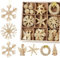 36er Set Strohsterne Christbaumschmuck, Handgemacht Weihnachtsbaum Deko mit Natürlichen Akzenten - Stroh Christbaum Anhänger weihnachtsbaumschmuck in Verschiedenen Varianten