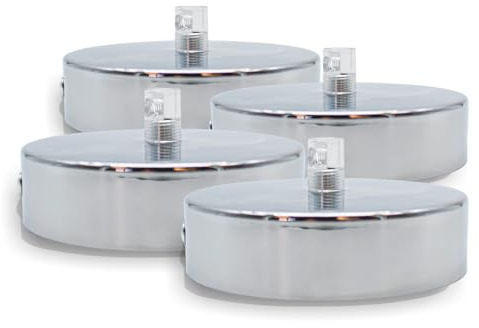 DOJA Barcelona | Takrosett | silver | set 4 | trådskydd för ljuskrona H25 mmX, 100 mm | takrosett armatur | metallrosett | takbelysningstillbehör, ljuskrona för sovrum, taklampa