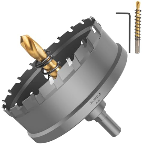 Lytool 100 mm Sega a Tazza in Carburo,Sega a Tazza in Acciaio Metallo per Lamiera di Acciaio Inossidabile,Metallo, Ferro, Acciaio Dolce,Acciaio Legato,Alluminio,Pannello di Alluminio