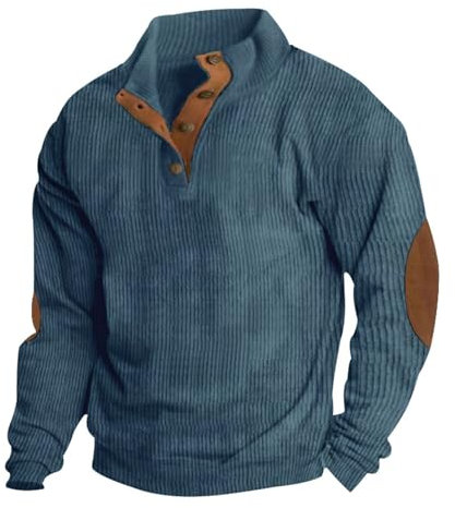 Pullover mit Reissverschluss Herren, Norweger Half Zip Fleecepullover Thermo Langarm Winterpullover Arbeitspullover Jagd Ohne Kapuze Funktionsshirt Sweatshirt Winter Schwarzer Pulli