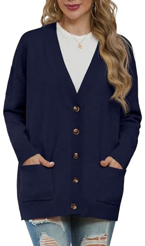 GRECERELLE Womens Cardigans Knit Aran Cable Long Sleeve Button Down Oversized Ladies Jumper Cardigan Knitwear with Pockets for Winter Fall Spring