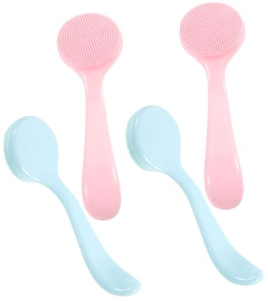 Healeved 4pezzi Spazzole Siliconper Strumenti Per Rimozione Make-up Esfoliazione e Massaggio Della Colori Per Rimuovere Punti e Fondotinta