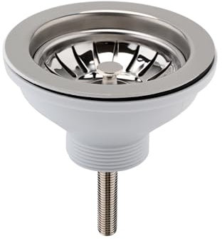 Balterley Kitchen Sink Waste Kit with Basket Strainer, 1 1/2 inch Sink Waste Pipe, Stainless Steel Basket Strainer, 90mm Standard Fittings - 115 x 115 x 63mm (Chrome)