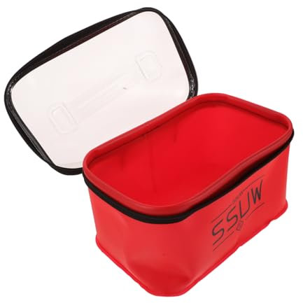 Happyyami Werkzeugkasten Für Angelausrüstung Durchsichtige Reisetaschen Für Toilettenartikel Durchsichtige Medikamententasche Garteneimer Angeleimer Minnow-eimer Klarer Schminkkoffer Rot Eva