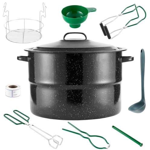 Canning Pot with Rack and Full Canning kits Set For Beginners,21.5 Quart Water Bath Canning Pot Canners for Canning with Rack and Lid,Canning Supplies Starter kits Set by DIMESHY
