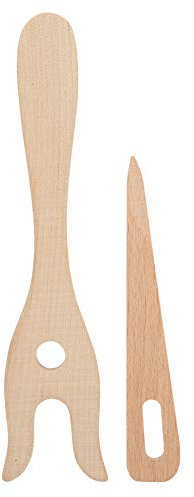 2pcs Kit à tricot et à aiguille Kit, fourche à tricot à bois petite aiguille à aiguille outil de tissage de bricolage outil de tricot en bois pour les tricoteurs