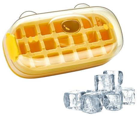 Jlobnyiun Bottiglia termica per cubetti di ghiaccio, borraccia con tappo e vassoio portaoggetti, formato verticale portatile, ideale per casa, cucina, esterno, viaggi tra amici