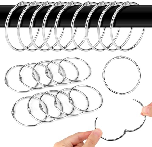 40 Piezas Anillos de Cortina para Abrir 50mm, Argollas para Cortinas, Anillos para Colgar Cortinas para Cortinas Cama Y Ducha, Plateado