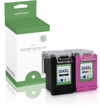 Tonerversum 304XL Druckerpatronen 304XL Ersatz Kompatibel für HP 304 XL Mutipack für hp Envy 5030 5000 5010 druckerpatronen hp deskjet 3750 3700 2600 2630 druckerpatronen (Schwarz Farbe, 2er-Pack)