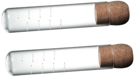 Baluue Colador de Té Transparente de Vidrio 2 Piezas Infusor Portátil Tipo Tubo Tapón de Corcho Filtro Fino para Hojas y Residuos Adecuado para Hogar y Restaurantes