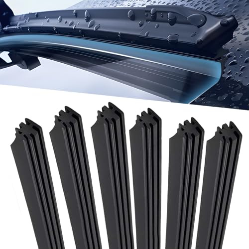 Pyralidsg 6 Piezas 800mm Goma Limpiaparabrisas Universales, Goma del Limpiaparabrisas Sin Marco, Recortable Gomas Limpia Parabrisas de Caucho, para Mayoría de Coches Automóviles