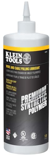 KLEIN TOOLS 51015 Pulling Lubricant, Made in USA, Premium Synthetic Polymer Wire and Cable Pulling Lubricant, 1-Quart Squeeze Bottle