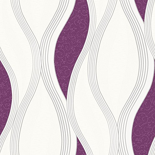 E62006 Papier peint texturé Motif vague Violet