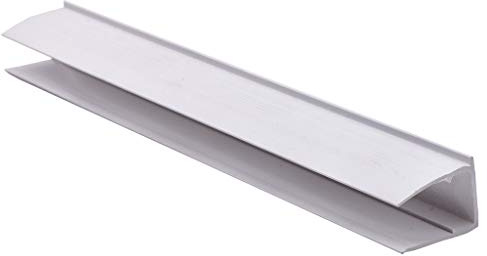 PVCu U Profile/End Closure for 10mm, 16mm, 25mm Polycarbonate Sheets or Glass Units (2.1m x 16mm, White)