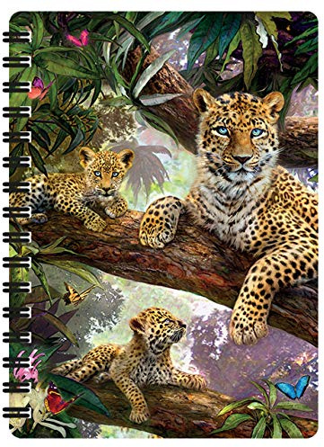 3D LiveLife Treetop Leopards A6-Anteckningsbok, Spiral, 80 Sidor