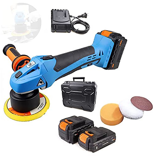 PENNY73 Ceretta Ad Alte Prestazioni Ricaricabile da 20 V Lucidatrice per Auto Portatile Levigatrice a velocità Variabile Lucidatura Strumento di Riparazione dei Graffi con 2 Batterie,2 * 4000mAh