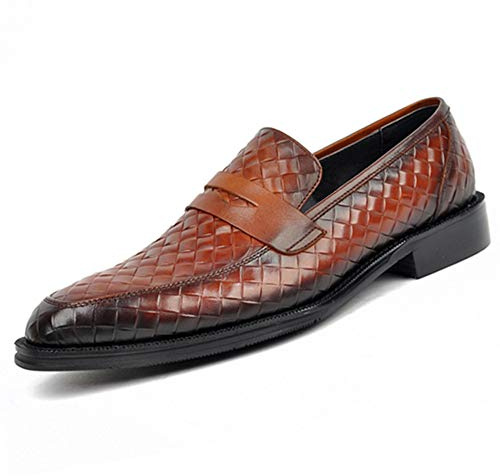 Mocassins pour Hommes Brogues Oxfords Chaussures Formelle Mariage Affaires PU Cuir Derby Chaussures Décontractées Taglie 39-48 (44,Marron)