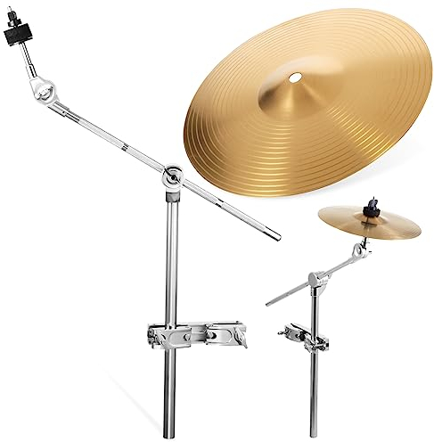Milisten 10 Schlagzeug Trommelbecken Und Ständer Trommelstöcke Splash Cymbal Mit Ständer Beckenhalterklemme Kurzer Beckengalgenarm Drum-splash-becken-kit Beckenständer 7a Stimmen Sitzklemme