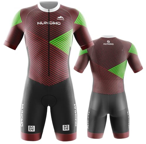 Herren Pro Trisuit Kurzarm Triathlonanzug für Ironman,Triathlon Anzug Kurzarm Trisuit Speed Suit Skinsuit Triathlon Tri Suit für Wettkampf Strumpfhosen (Type-6,M)