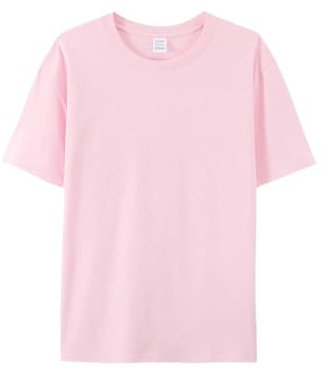 YDRABFLE T-Shirt À Manches Courtes pour Hommes pour L'Été T - Shirt À Manches Courtes Blanc Noir À Manches Courtes pour Hommes en Pur Coton-Rose Pâle-S