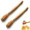 Tomuvpzn Lot de 2 cuillères à miel en bois d'olivier et sirop Dipper Stick, 13,8 cm, cuillère à mélanger en bois, cuillère, mélangeur à manche droit pour confiture, sirop, yaourt et cuillères en bois