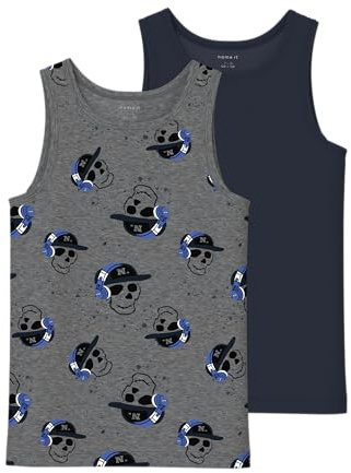 NAME IT Nkmtank Top 2P Dark Grey Mel Skull Noos para Niños