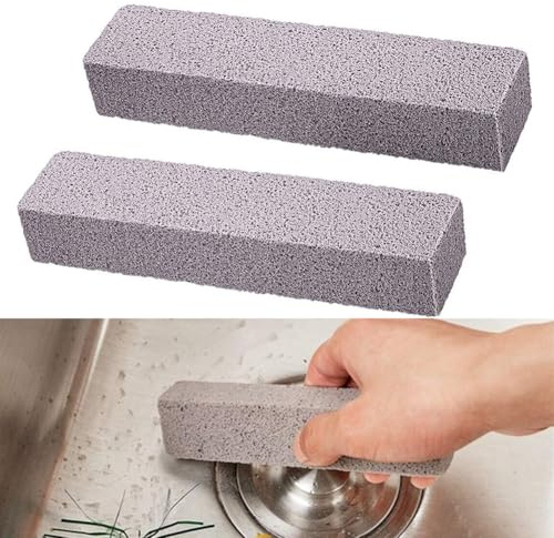 2 Pack Pumice Scouring Pads, Pumice Cleaning Stone For Tough Stain Removal From Bathroom Fixtures, Kitchen Essential Tools, Toilet, Ceramic, Swimming Pool, Barbecue Grill, 15×3.5×2.5cm