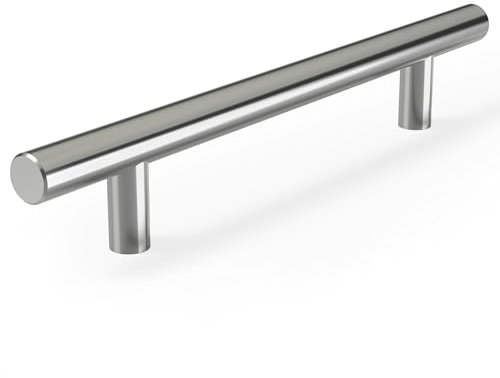 AwmnSrman Griffe für Küchenschränke Schrankgriffe Silber 128mm 1 Stück Edelstahllöcher Installation Silberlöcher Installation