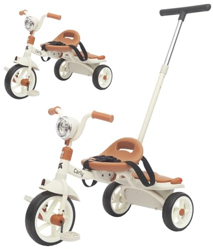 Twinly Triciclo Evolutivo Plegable Carly, Blanco, 1-5 Años